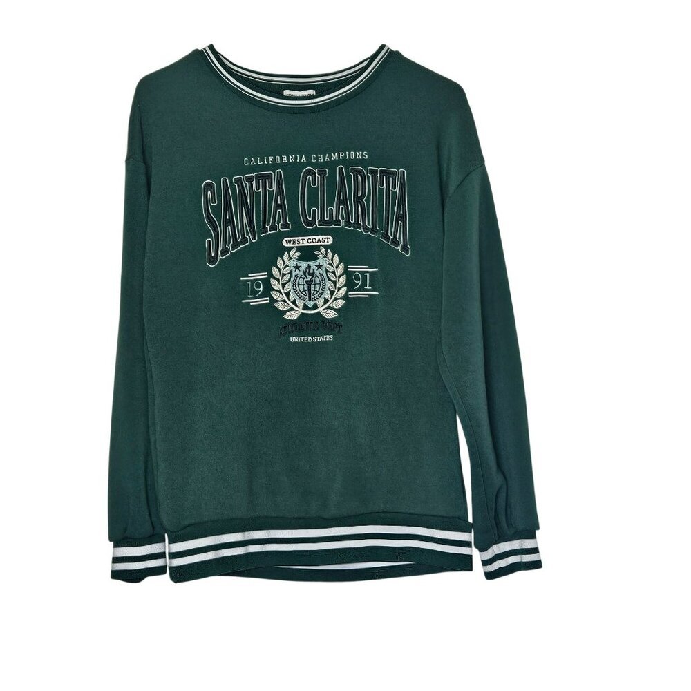 Better Together‎ Santa Clarita Crest Sweatshirt S Cotton Green Preppy Academia